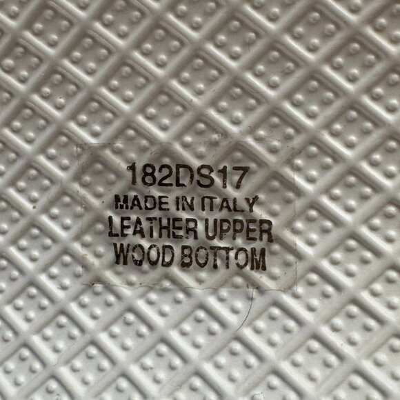 Dr. Scholls Original Exercise Sandals White Leather Wood Vtg Made in Italy EUC - Picture 3 of 6